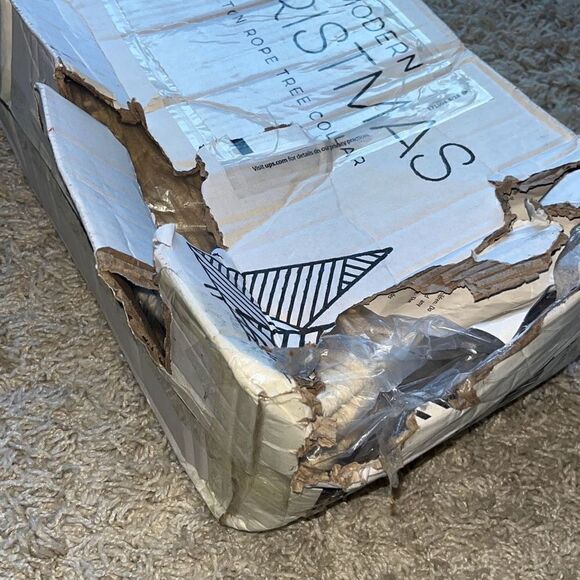 NIB Beautiful Christmas Tree Collar - Authentic 28" Cotton Rope Tree Collar Crea - Picture 5 of 10